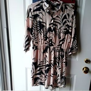 Topshop Palm Print Tropical Shirt Dress